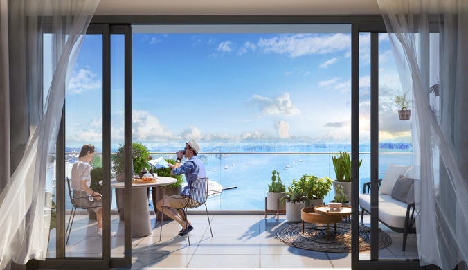 Tầm nhìn từ ban công căn hộ Sun Marina Town